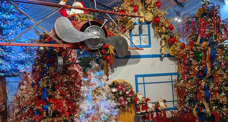 Even Santa came to take a look at the fabulous decorated Christmas trees at LA's most beautiful Christmas!