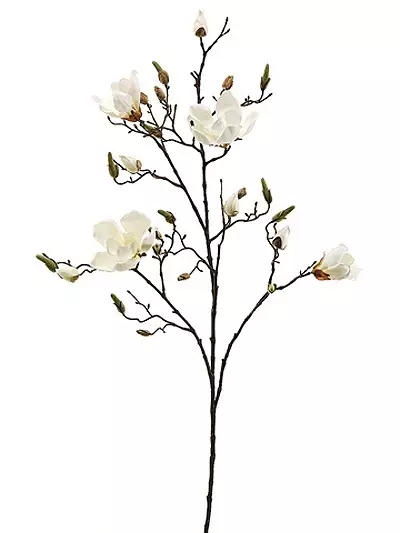Aldik Home's Realistic Silk Flowers - Magnolia Spray