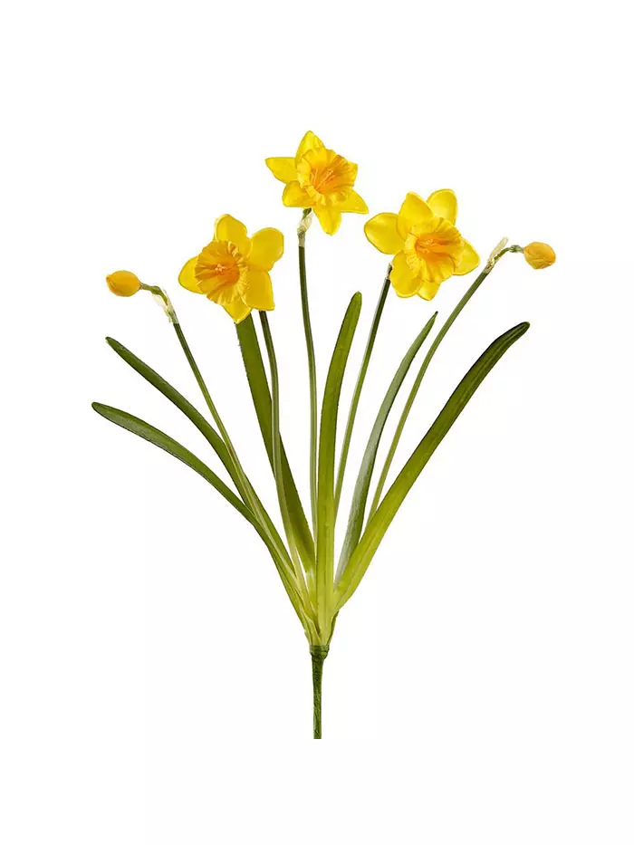 Aldik Home's Realistic Silk Flowers - Daffodil Bush