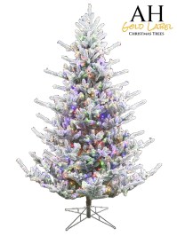 Aldik Home's Premium Artificial Christmas Trees - Snowy Telluride 7.5 FT With Multicolor Lights