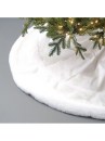 Aldik Home's Luxurious Ribbon - Tree Skirt Santa 72 in.- White