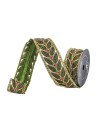 Aldik Home's Luxurious Ribbon - Laurel Leaf Lace 2.5 in. x 5 yd. - Olive