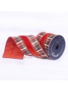 Aldik Home's Luxurious Ribbon - Plaid Plush 4 in. x 10 yd. - Cinnamon